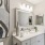 Single vanity in model unit's bathroom in a home at The Oakley at Saraland