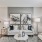 Modern chair and couch in model apartment living room at The Oakley at Saraland